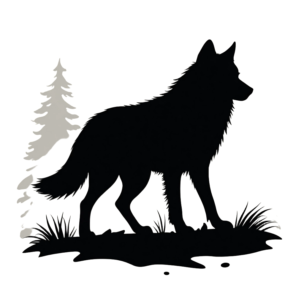 Silhouette of a Wolf in the Forest